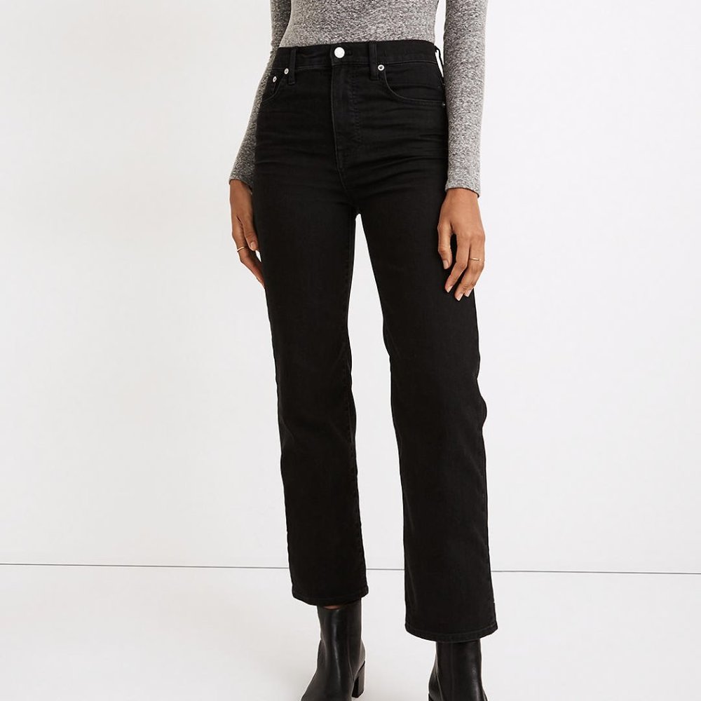 Madewell slim wide-leg crop jeans, size 25